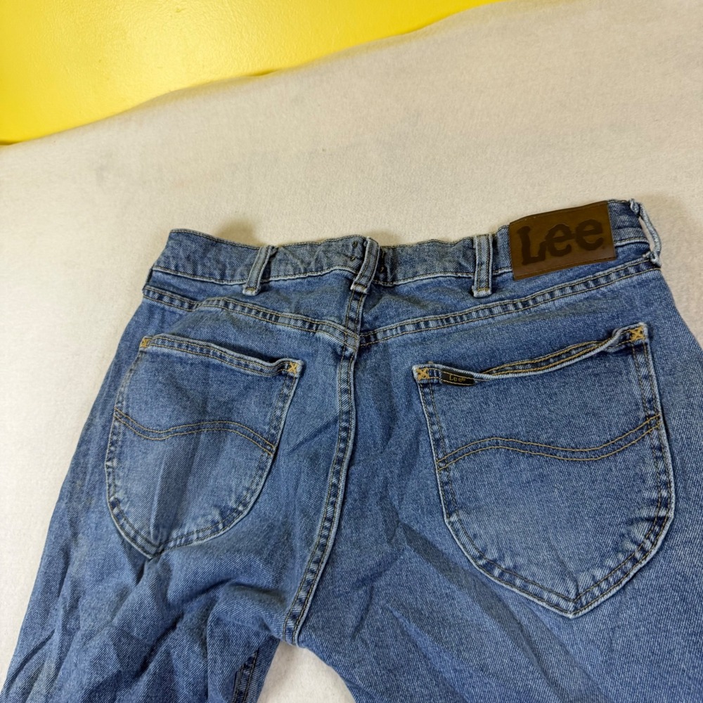 Lee Slim Fit Straight Leg Denim Jeans Mens Medium Wash Blue 7566